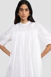 Shop_PERONA_White Cotton High Neck Kiana Dress _Online_at_Aza_Fashions