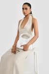 Shop_PERONA_Beige Linen Halter Neck Leilani Jumpsuit _Online_at_Aza_Fashions