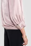 Shop_PERONA_Rose Gold Polyester Open Neck Maya Designer Top _Online_at_Aza_Fashions
