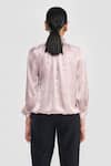 Shop_PERONA_Rose Gold Polyester Open Neck Maya Designer Top _at_Aza_Fashions