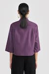 Shop_PERONA_Purple Cotton Collared Midnight Plum Penny Shirt _at_Aza_Fashions