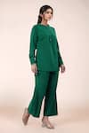 Buy Naintara Bajaj Emerald Green Cotton Round Neck Top And Pant Set at Aza Fashions Buy_Naintara Bajaj_Emerald Green Cotton Round Neck Top And Pant Set _at_Aza_Fashions