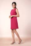 Buy_Naintara Bajaj_Fuchsia Cotton Round Neck Designer Dress _Online_at_Aza_Fashions