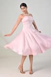 Buy_Baani Khurana_Pink Satin, Linen Pearls Scoop Neck Embroidered Dress _Online_at_Aza_Fashions