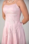 Buy_Baani Khurana_Pink Satin, Linen Pearls Scoop Neck Embroidered Dress 