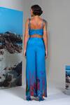 Shop_Nautanky_Blue Chiffon Embroidery Sweetheart Neck Lagoon Pant Set _at_Aza_Fashions