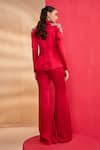 Shop_Aakansha Gupta_Red Satin Liora Blazer Set _at_Aza_Fashions