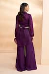 Shop_Aakansha Gupta_Purple Organza V-neck Co-ord Set _at_Aza_Fashions