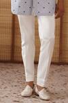 Arjan Dugal_Blue Cotton, Kairos Diamond Foe Kurta Set _Online_at_Aza_Fashions