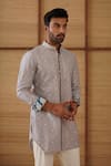 Arjan Dugal_Pink , Satin, Kairos Diamond Foe Kurta Set _at_Aza_Fashions