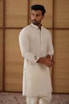 Buy_Arjan Dugal_Off White Chanderi , , Lycra, Designer Kairos Kurta Set _Online_at_Aza_Fashions