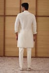 Shop_Arjan Dugal_Off White Chanderi , , Lycra, Designer Kairos Kurta Set _at_Aza_Fashions
