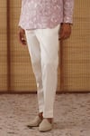 Buy_Arjan Dugal_Pink Linen, Cotton Satin, Lycra Bouquet Print Shirt Pant Set 