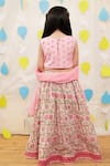 Shop_Tiny Colour_Pink Cotton Lace, Embroidery, Mirrors Block Printed Lehenga Set _at_Aza_Fashions