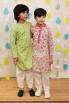 Shop_Tiny Colour_Pink Cotton Block Printed Kurta Set _Online_at_Aza_Fashions