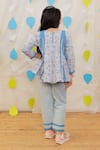 Shop_Tiny Colour_Blue Cotton Lace Block Printed Kurti Set _at_Aza_Fashions