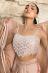 Buy_J By Jannat_Pink Satin, Shantoon Beads Open Neck, Square Dust Rose Embroidered Cape Set 