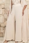 J By Jannat_Ivory Georgette, Silk Embroidery Open , Square Cape Set _Online_at_Aza_Fashions