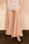 J By Jannat_Pink Georgette, Organza, Shantoon Embroidery Round Neck Dust Rose Hand Set _Online_at_Aza_Fashions