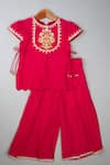 Buy_Lil Angels_Pink Silk Beads Embroidered Palazzo Set _at_Aza_Fashions