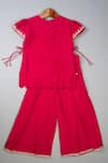 Shop_Lil Angels_Pink Silk Beads Embroidered Palazzo Set _at_Aza_Fashions