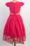 Shop_Lil Angels_Pink Silk Tassels, Embroidery Thread Lehenga And Blouse Set _at_Aza_Fashions