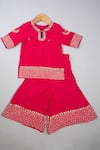Buy_Lil Angels_Pink Silk Sequins Palazzo Set _at_Aza_Fashions