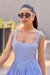 Buy_Label Aishwaryrika_Lavender Georgette Embroidery Square Neck Chikankari Corset Dress _Online_at_Aza_Fashions