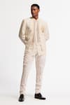 Buy_Rohit Bal_Ivory Silk Embroidery Matka Jacket _Online_at_Aza_Fashions