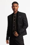 Buy Rohit Bal Black Silk Embroidery Matka Jacket at Aza Fashions Buy_Rohit Bal_Black Silk Embroidery Matka Jacket _at_Aza_Fashions