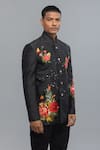 Shop_Rohit Bal_Black Silk Embroidery Bandhgala _at_Aza_Fashions