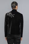 Shop_Rohit Bal_Black Velvet Embroidery Bandhgala _at_Aza_Fashions