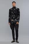 Rohit Bal_Black Velvet Embroidery Bandhgala _Online_at_Aza_Fashions