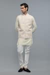 Buy_Rohit Bal_Ivory Silk Embroidery Nehru Jacket _at_Aza_Fashions