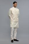 Rohit Bal_Ivory Silk Embroidery Nehru Jacket _Online_at_Aza_Fashions