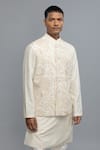 Buy_Rohit Bal_Ivory Silk Embroidery Nehru Jacket _at_Aza_Fashions