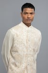 Buy_Rohit Bal_Ivory Silk Embroidery Nehru Jacket _Online_at_Aza_Fashions