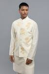 Buy_Rohit Bal_Ivory Silk Embroidery Nehru Jacket _at_Aza_Fashions