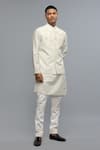 Rohit Bal_Ivory Silk Embroidery Nehru Jacket _Online_at_Aza_Fashions