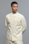 Buy_Rohit Bal_Ivory Silk Embroidery Nehru Jacket _at_Aza_Fashions
