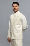 Shop_Rohit Bal_Ivory Silk Embroidery Nehru Jacket _at_Aza_Fashions