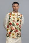 Buy_Rohit Bal_Ivory Silk Embroidery Floral Nehru Jacket _at_Aza_Fashions