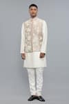 Rohit Bal_Purple Silk Embroidery Designer Nehru Jacket _Online_at_Aza_Fashions