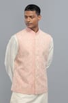 Buy Rohit Bal Pink Silk Embroidery Powder Nehru Jacket at Aza Fashions Buy_Rohit Bal_Pink Silk Embroidery Powder Nehru Jacket _at_Aza_Fashions