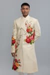 Buy_Rohit Bal_Ivory Silk Embroidery Designer Sherwani _at_Aza_Fashions