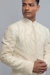 Buy_Rohit Bal_Ivory Silk Embroidery Matka Sherwani _Online_at_Aza_Fashions