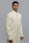 Rohit Bal_Ivory Silk Embroidery Designer Sherwani _Online_at_Aza_Fashions