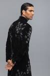 Rohit Bal_Black Silk Embroidery Matka Designer Sherwani _at_Aza_Fashions