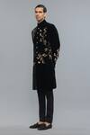 Shop_Rohit Bal_Black Silk Embroidery Matka Designer Sherwani _at_Aza_Fashions