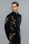 Buy_Rohit Bal_Black Silk Embroidery Matka Designer Sherwani _Online_at_Aza_Fashions